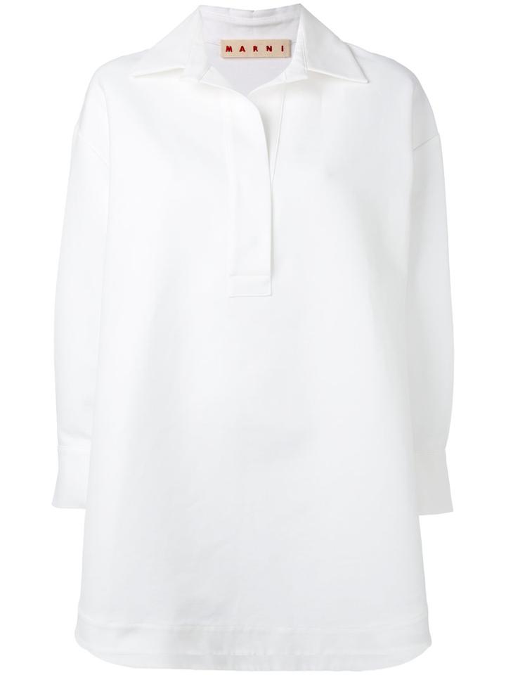 Marni - Oversized Tunic Shirt - Women - Cotton - 48, White, Cotton