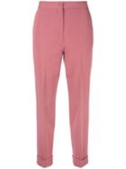 Bottega Veneta Turn Up Hem Trousers, Women's, Size: 38, Pink/purple, Cotton/cupro