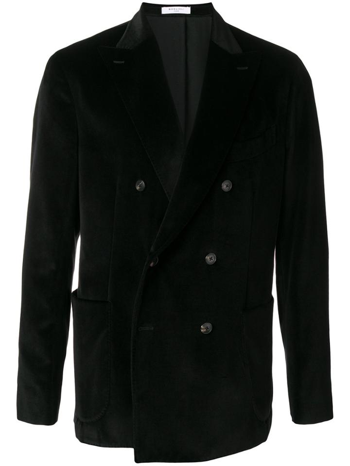 Boglioli Velvet Double Breasted Jacket - Black