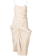 Jacquemus Gathered Effect Midi Dress - Nude & Neutrals
