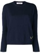 Valentino Cashmere Crew Neck Sweater - Blue