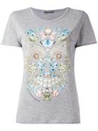 Alexander Mcqueen 'obsession' Print T-shirt, Women's, Size: 42, Grey, Cotton