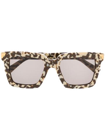 Bottega Veneta Eyewear Oversized Squared Sunglasses - Brown