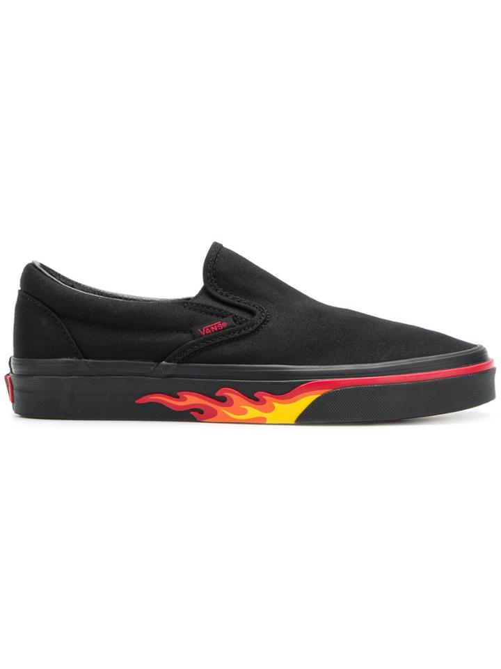 Vans Classic Flame Slip-on Sneakers - Black