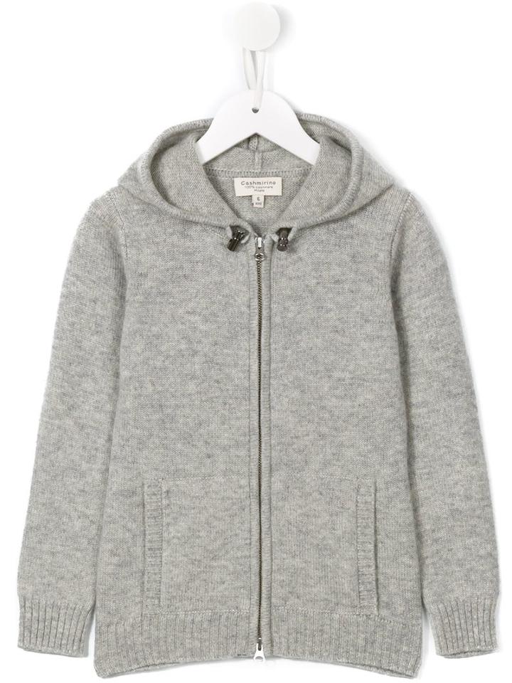 Cashmirino - Knitted Hoody - Kids - Cashmere - 4 Yrs, Grey