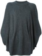 Twin-set Poncho Sleeves Oversized Jumper, Women's, Size: Medium, Grey, Wool