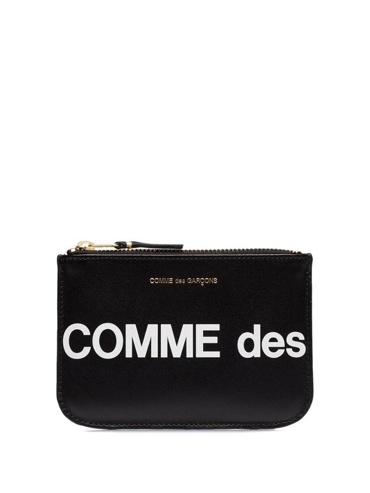 Comme Des Garçons Wallet Logo Print Zipped Pouch - Red