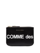 Comme Des Garçons Wallet Logo Print Zipped Pouch - Red