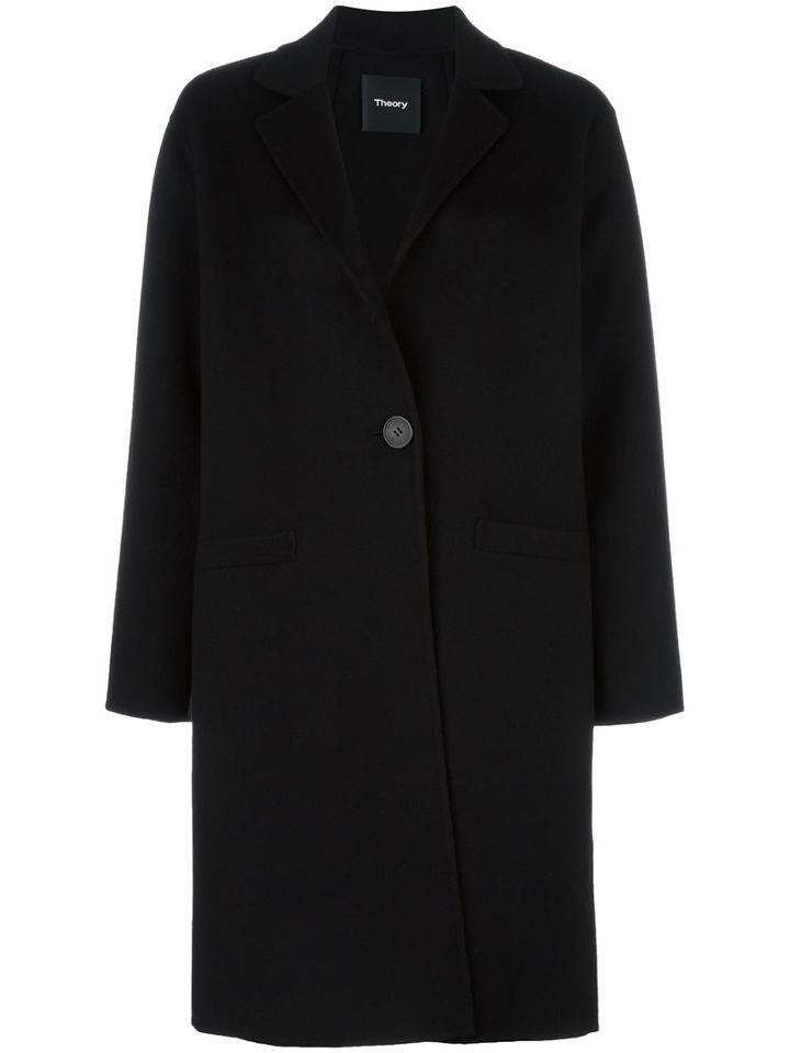 Theory 'peirette' Coat, Women's, Size: Xs, Black, Polyester/polyurethane/cashmere/wool