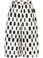 Junya Watanabe Patterned High-waisted Cropped Trousers - White