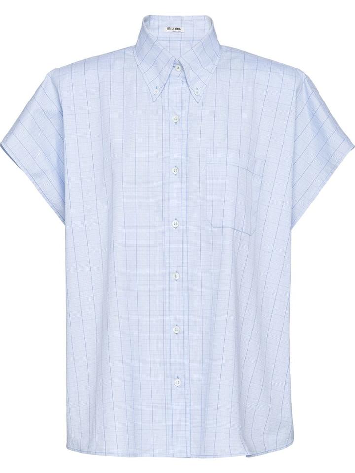 Miu Miu Prince Of Wales Check Shirt - Blue