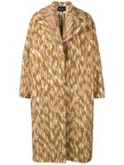 Erika Cavallini Patterned Oversized Coat - Nude & Neutrals