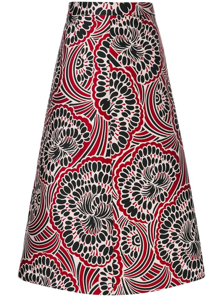 Red Valentino - Floral Print Skirt - Women - Polyester - 42, Polyester