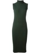 Maison Margiela Ribbed Turtleneck Dress, Women's, Size: Medium, Green, Polyamide/viscose/cashmere/wool