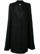 Karl Lagerfeld Button Tailored Cape - Black