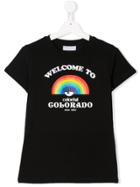 Chiara Ferragni Kids 'welcome To Colorado' Printed T-shirt - Black