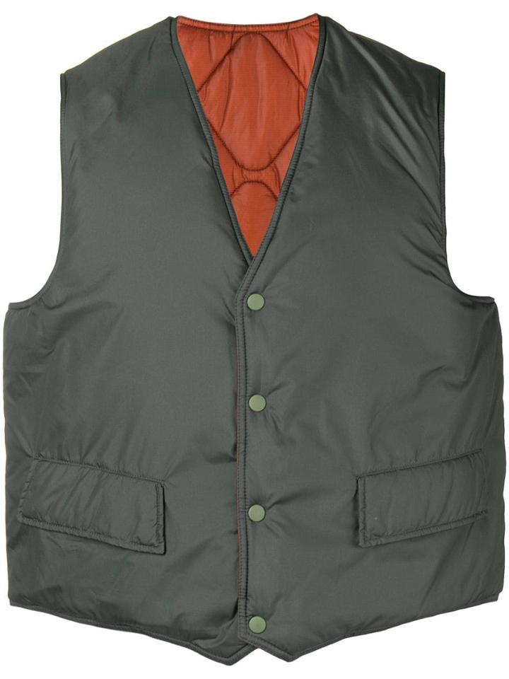 Our Legacy Press Stud Padded Waistcoat - Green