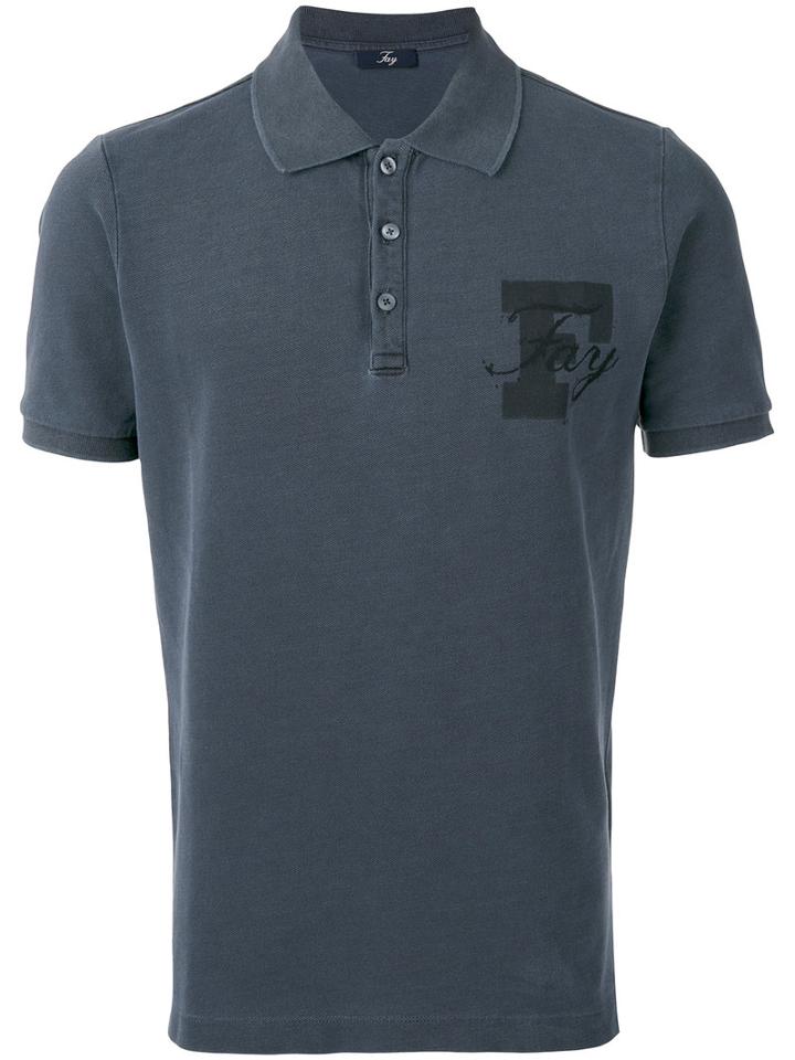 Fay - Logo Polo Shirt - Men - Cotton - L, Grey, Cotton
