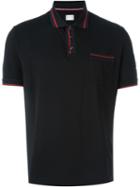 Moncler Gamme Bleu Ribbed Trim Polo Shirt, Men's, Size: Xl, Black, Cotton