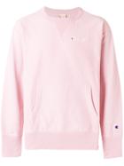 Champion Logo Embroidered Front Pocket Sweatshirt - Pink & Purple