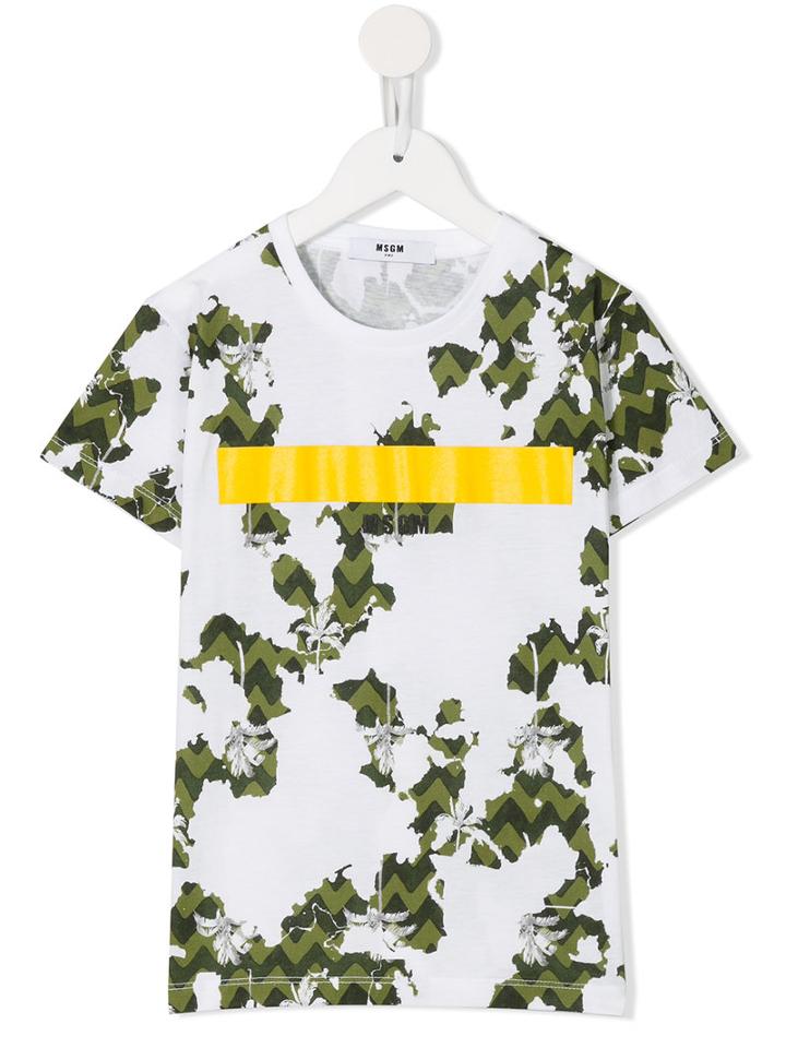Msgm Kids Printed T-shirt, Size: 6 Yrs, White