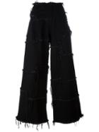 Marques'almeida Raw Edge Patchwork Jeans, Women's, Size: Small, Black, Cotton