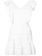 Love Shack Fancy V-neck Ruffled Dress - White