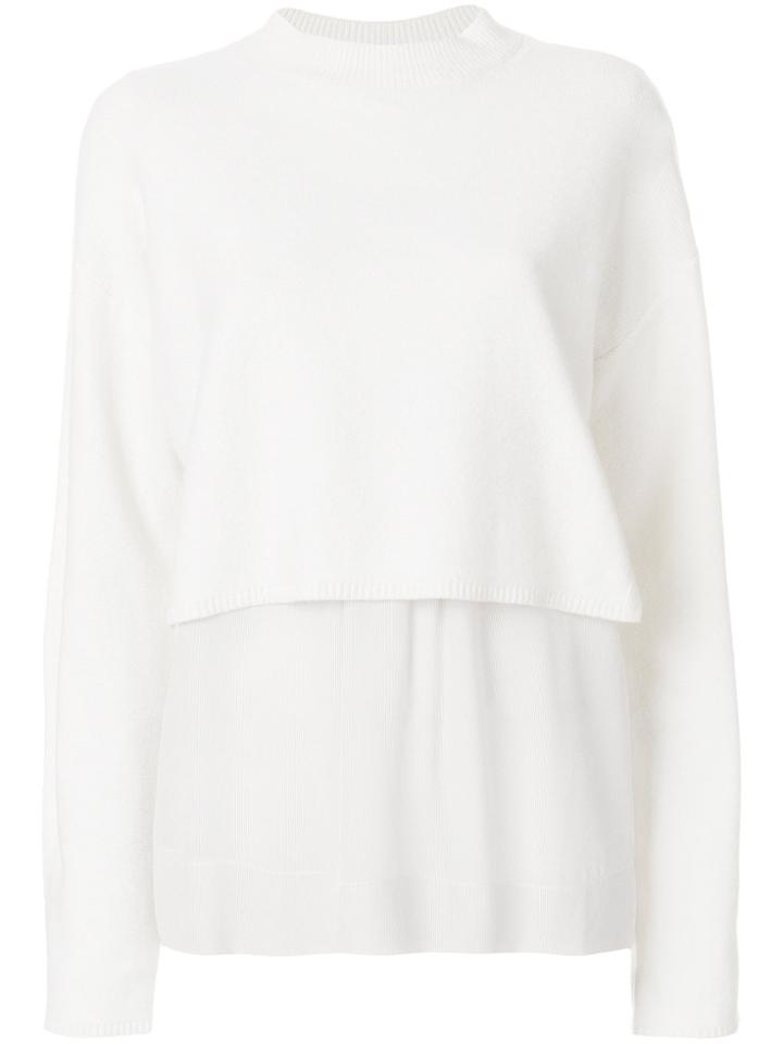Joseph Flared Long-sleeve Sweater - White