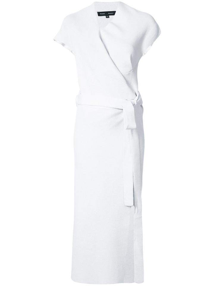 Proenza Schouler Knit Belted Wrap Dress - Grey