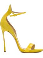 Casadei Ankle Strap Sandals, Women's, Size: 38, Yellow/orange, Suede/leather