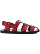 Prada Caged Gladiator Sandals - Red