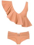 Amir Slama Ruffled Top Bikini Set - Neutrals