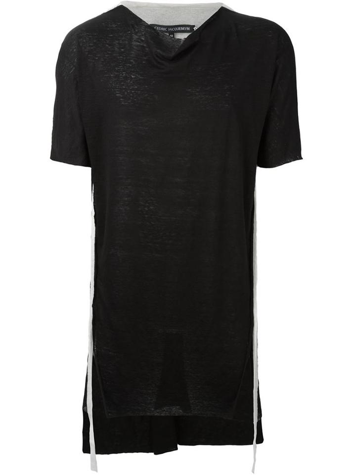 Cedric Jacquemyn Basic T-shirt, Men's, Size: 48, Black, Linen/flax