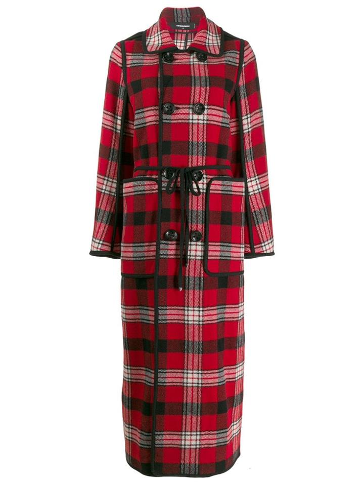 Dsquared2 Long Checked Coat