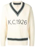 Kent & Curwen Cross Stitch Cricket Sweater - Neutrals