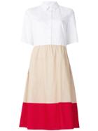 Peter Taylor Colour Block Shirt Dress - White