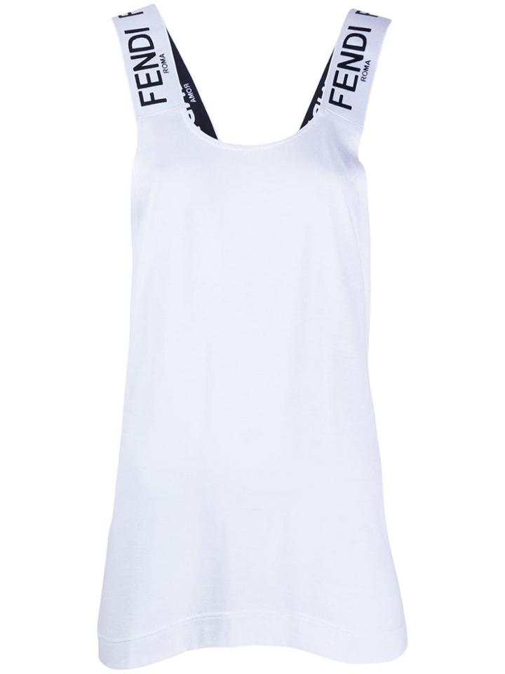 Fendi Logo Strap Tank Top - White