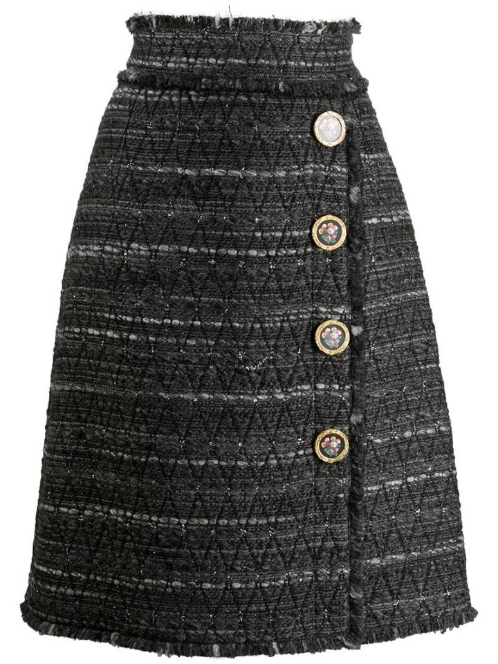 Dolce & Gabbana Striped Pencil Skirt - Grey