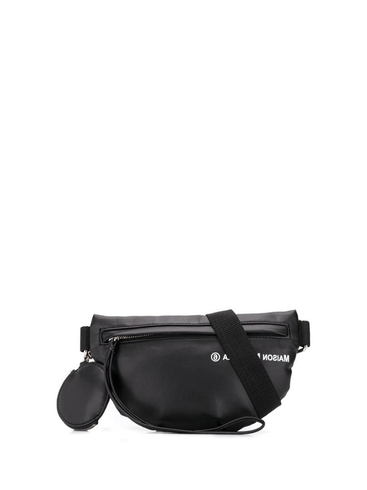 Mm6 Maison Margiela Logo Zipped Belt Bag - Black