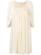 Chloé Cape Sleeve Shift Dress - Nude & Neutrals