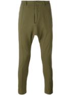 Balmain Dropped Crotch Tapered Trousers, Men's, Size: 50, Green, Silk/polyurethane