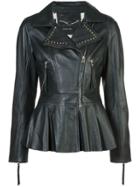 Marc Cain Peplum Biker Jacket - Black