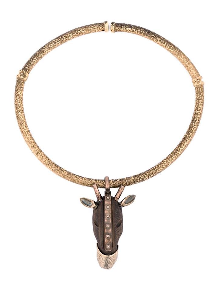 Valentino Garavani Hammered Gold Giraffe Choker