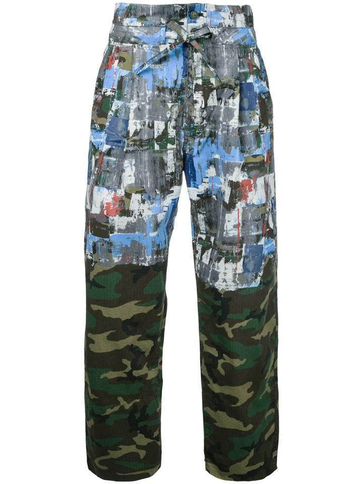 Taakk - Camouflage Straight Trousers - Men - Cotton - 2, Green, Cotton
