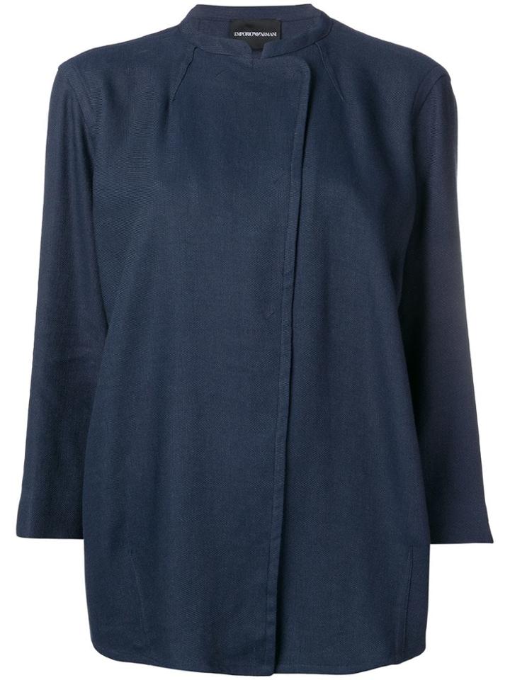 Emporio Armani Rustic Garbadine Jacket - Blue