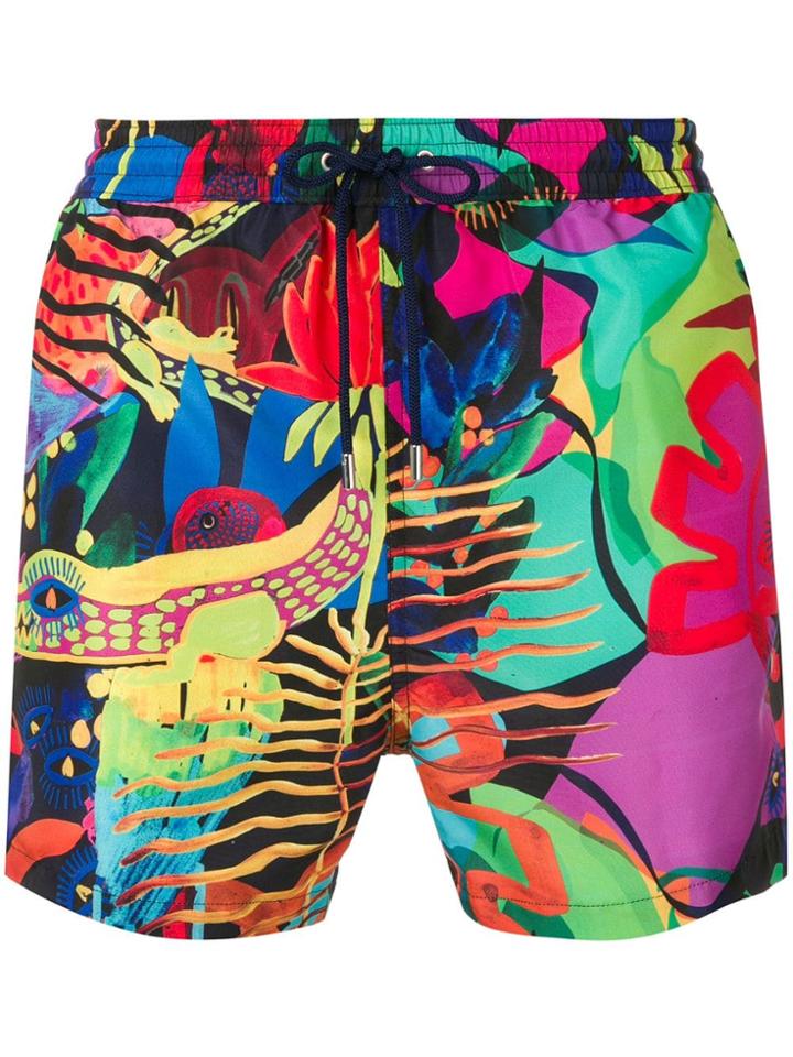 Paul Smith Tropical Print Swim Shorts - Black