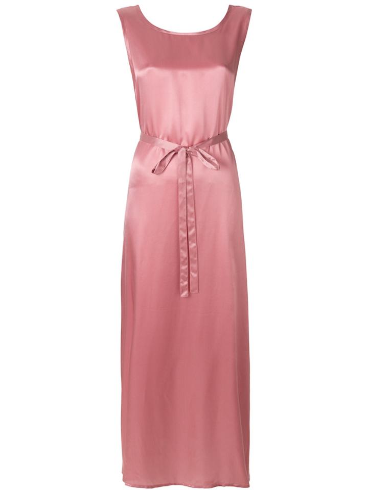 Ann Demeulemeester Sleeveless Tie Waist Maxi Dress - Pink & Purple