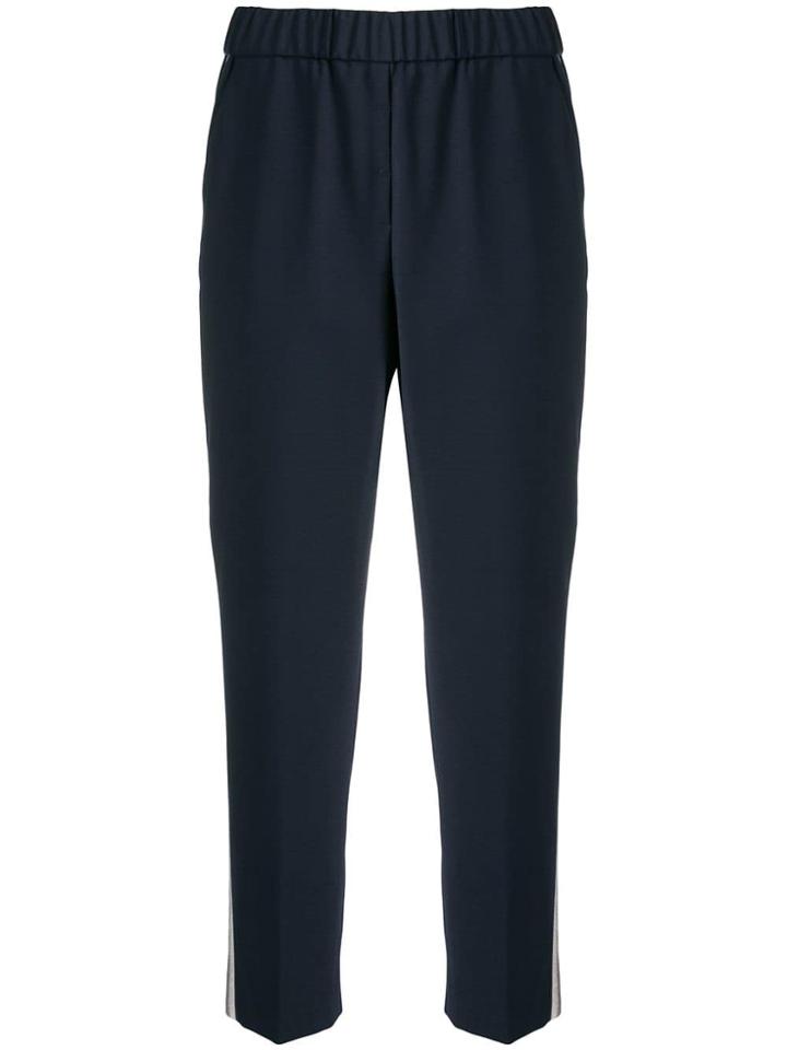 Peserico Stripe Detailed Trousers - Blue