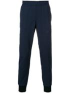 Ps Paul Smith Checked Tapered Trousers - Blue
