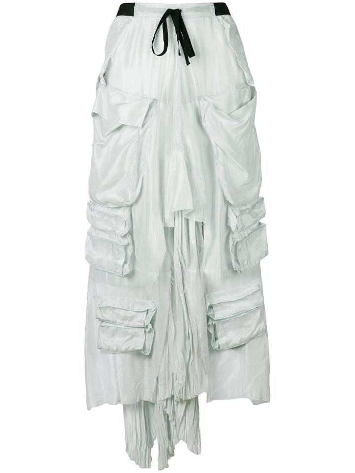 Unravel Project Asymmetric Cargo Dress - Blue